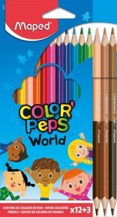 Олівці кольорові COLOR PEPS , 12 кол Classic + 3 кол Duo MP.832071 фото
