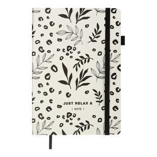 Блокнот діловий RELAX, А5, 96 арк., клітинка, білий, шт.шкіра BM.295101-12 фото