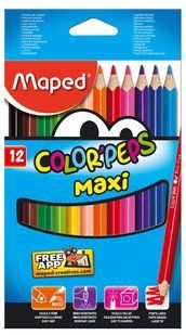 Олівці кольорові COLOR PEPS Maxi, потовщені, 12 кольорів MP.834010 фото
