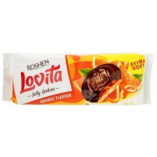 Печенье сдобное Roshen Lovita Jelly Cookies с желейной начинкой со вкусом апельсина 135 г 34222 фото