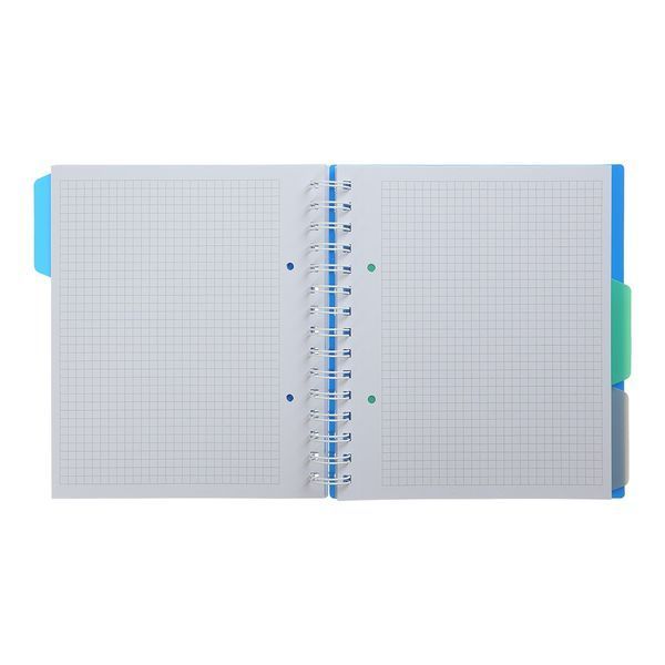 Тетрадь на пружине CLASSIC, В5 (170x205), 120 л, клетка, 3 разделителя, пластиковая обложка, синий BM.24355911-02 фото