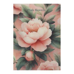 Папка-кутик А4, PEONY ARABESKI, напівпрозора, рожева BM.3854-10 фото