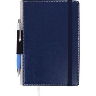 Блокнот діловий CODE, L2U, А5, 96 арк., клітинка, т-синій, шт.шкіра BM.295106-03 фото