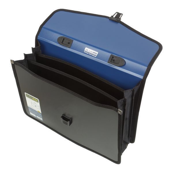 Портфель Buromax на 3 відділення, на замку, синій BM.3734-02 фото