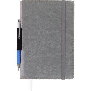 Блокнот діловий CODE, L2U, А5, 96 арк., клітинка, сірий, шт.шкіра BM.295106-09 фото