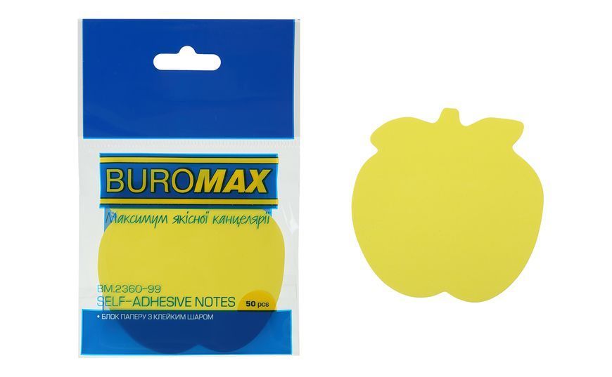 Блок бумаги для заметок Buromax Яблоко, ассорти цветов, 50 листов BM.2360-99 фото