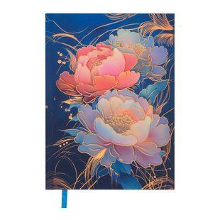 Дневник недатов. полиграфический PEONY, A5, темно-синий, 336 стр. BM.20170-03 фото