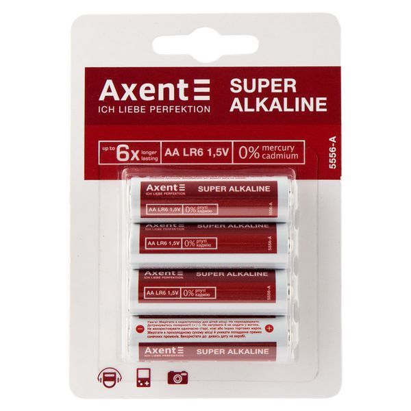 Элемент питания Axent 5556-A АА LR6 1.5V, 4 штуки, щелочной 5556-A фото