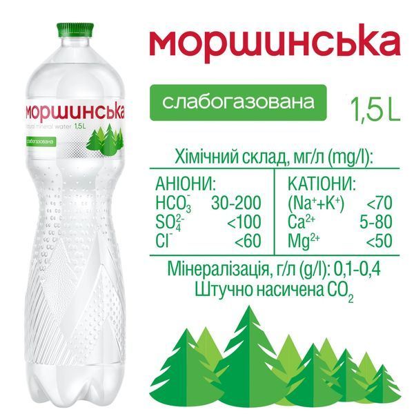 Вода Моршинська слабогазогазована 1.5 л, 6 шт/упаковка 00727 фото