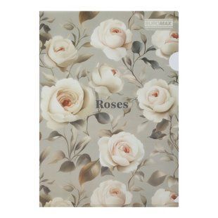 Папка-кутик А4, ROSES ARABESKI, напівпрозора, світло-сіра BM.3854-20 фото