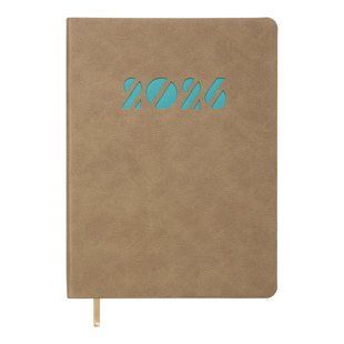 Дневник датов. 2026 INVISIBLE, A5, бежевый, штуч.кожа BM.21154-28 фото