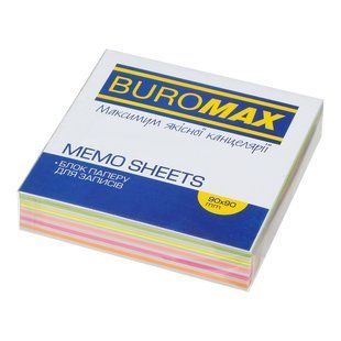 Блок паперу для нотаток Buromax Люкс Зебра Neon, 90х90х20 мм, не склеєний BM.2259 фото