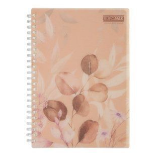 Зошит для записів PEACH ARABESKI, А5, 80 арк., клітинка, пластикова обкладинка, персиковий BM.2587-46 фото