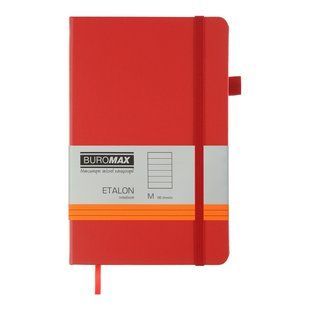 Записная книга Buromax Etalon, 96 листов, линия, обложка искусственная кожа, красная BM.291260-05 фото