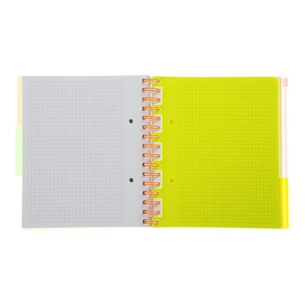 Тетрадь на пружине NEON, В5 (170x205), 120 л, клетка, 3 PVC разделители, PVC обложка, оранжевая BM.24359911-11 фото