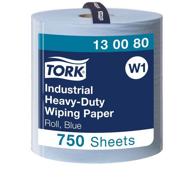 Папір для протирання підвищеної міцності Tork Industrial Advanced блакитний, 3 шари, 255 м, 750 листів, 1 рулон 130080 фото