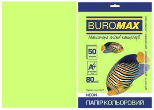 Папір кольоровий NEON, зелений, 50 арк., А4, 80 г/м&sup2; BM.2721550-04 фото