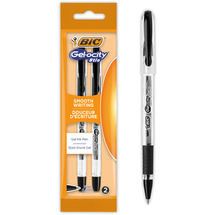 Комплект гелевых ручек BIC Gel-ocity Stic, черная, 2 штуки/упаковка bc989708 фото