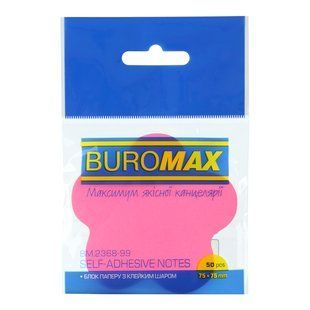 Блок для нотаток Buromax Квітка, неон, асорті кольорів, 50 аркушів BM.2368-99 фото