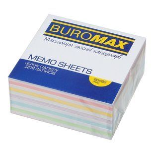 Блок паперу для нотаток Buromax Люкс Зебра Pastel, 90х90х40 мм, склеєний BM.2262 фото