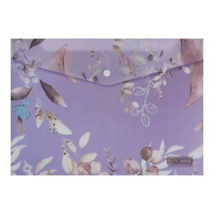 Папка-конверт А4 на кнопці, LILAC ARABESKI, напівпрозора, сливова BM.3943-48 фото