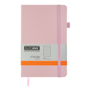 Записна книга Buromax Etalon, 96 аркушів, лінія, обкладинка штучна шкіра, рожева BM.291260-10 фото