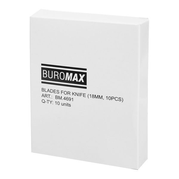 Лезвия для ножей Buromax 18 мм, 10 шт/упаковка BM.4691 фото