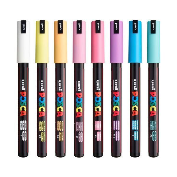 Набір маркерів uni POSCA Soft Color, 0,7мм, 8 шт PC-1MR SOFT COLOR 8C фото
