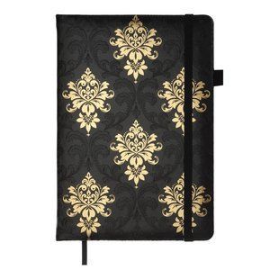 Блокнот діловий ROYAL А5, 96л, клітинка, обкладинка штучна шкіра, чорний BM.295125-01 фото