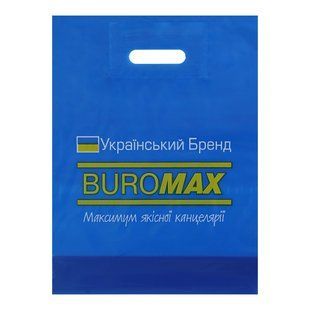 Пакет BUROMAX, формат &laquo;банан&raquo;, 300 х 400 мм + дно 100 (50Х2) мм, з логотипом, синий BM.9600 фото