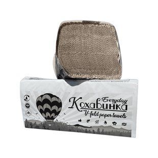 Полотенца бумажные Кохавинка V-сборка, серые, 200 шт, 22х23 см, 20 шт/упаковка 50620 фото