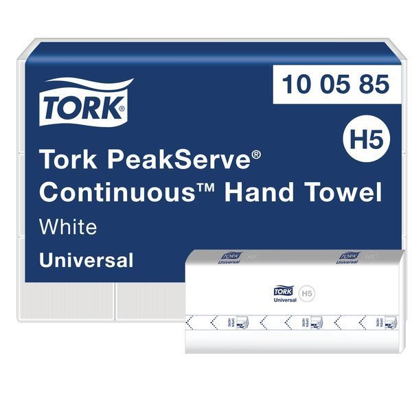 Листові вузькопанельні рушники Tork PeakServe Universal з безперервною подачею, білі, 1 шар, 410 листів 100585 фото