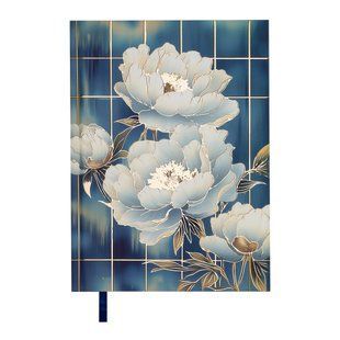 Дневник недатов. полиграфический PEONY, A5, голубой, 336 стр. BM.20170-14 фото