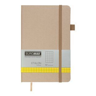 Книга записна ETALON 125*195, 96 арк., клітинка, обкл. штучна шкіра, золотий BM.291160-23 фото
