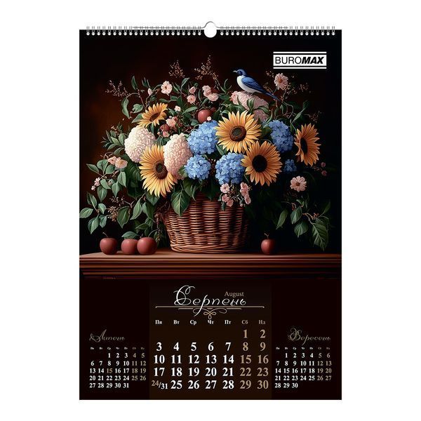 Календарь настенный 2026 г., А2, 1 пружина, Flowers and birds BM.210650 фото