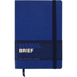 Блокнот діловий BRIEF, L2U, А5, 96 арк., лінія, синій, шт.шкіра BM.295204-02 фото
