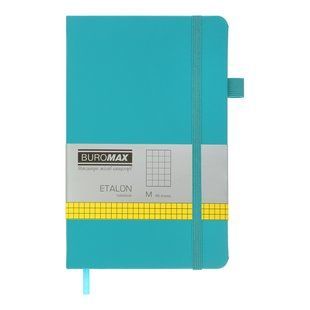 Книга записна ETALON 125*195, 96 арк., клітинка, обкл. штучна шкіра, бірюзовий BM.291160-06 фото