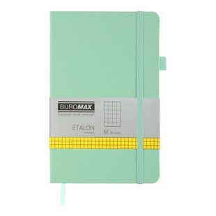 Книга записна ETALON 125*195, 96 арк., клітинка, обкл. штучна шкіра, м&acute;ятний BM.291160-38 фото