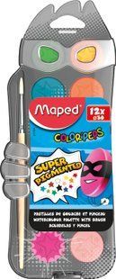 Краски акварельные COLOR PEPS 12 цветов + кисточка MP.811520 фото