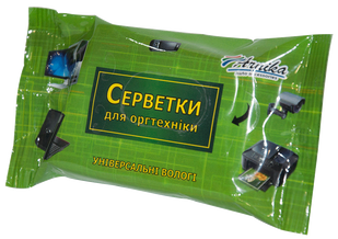 Серветки вологі АРНИКА для оргтехніки, універсальні, 15 штук 30665 фото