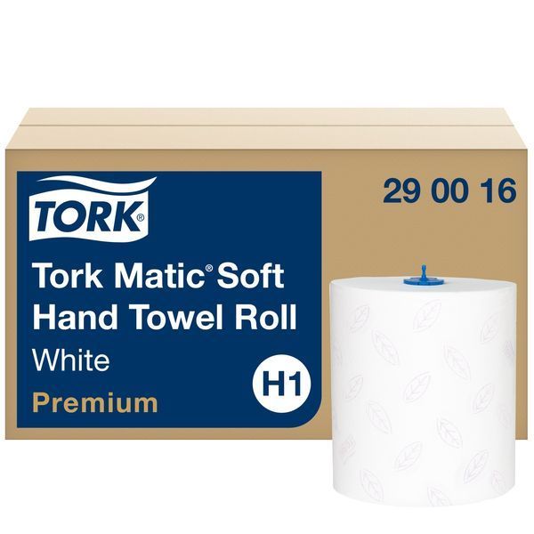 Паперові рушники в рулонах Tork Matic Premium Soft, білі, 2 шари, 100 м, 400 листів, 1 рулон 290016 фото