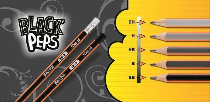 Карандаш графитовый BLACK PEPS, B, без ластика MP.850024 фото
