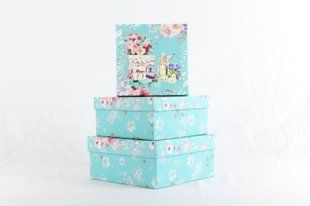 Коробки подарочные, набор 3шт, вложенные 1в1 &ndash; размер наибольшей 20х20х9.5см, с глитером BM.233317 BM.233317 фото
