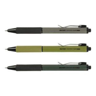 Ручка масляная автоматическая Buromax MILITARY, 0,7 мм, ассорти корпусов, с резиновым гриппом, синие чернила BM.8369 фото